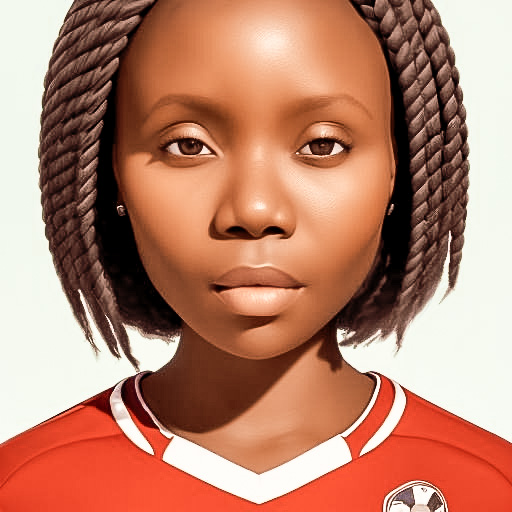 AI Avatar or blog owner/writer with chin length braids and a red soccer jersey